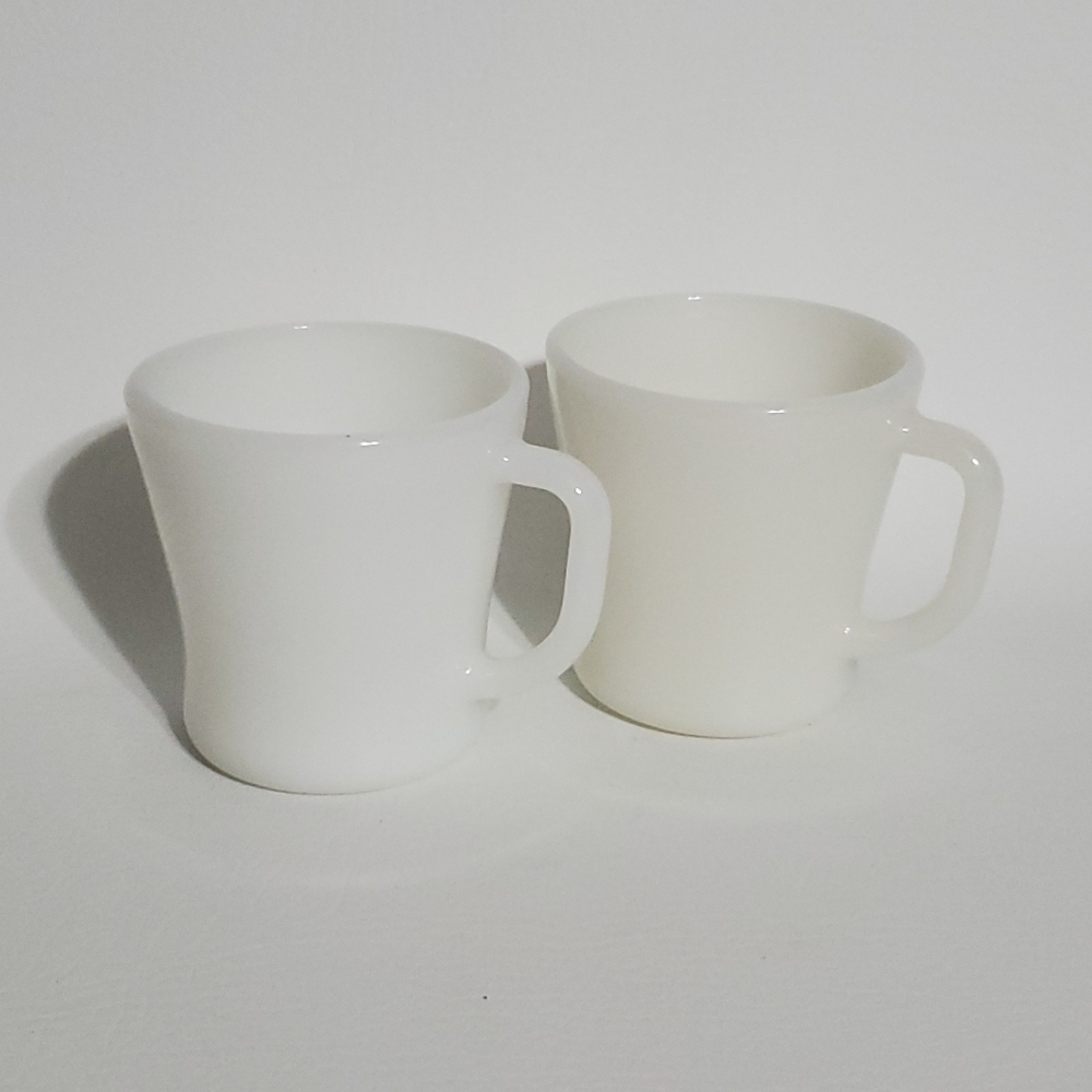White Federal Milk Glass Coffee Mugs Made in USA